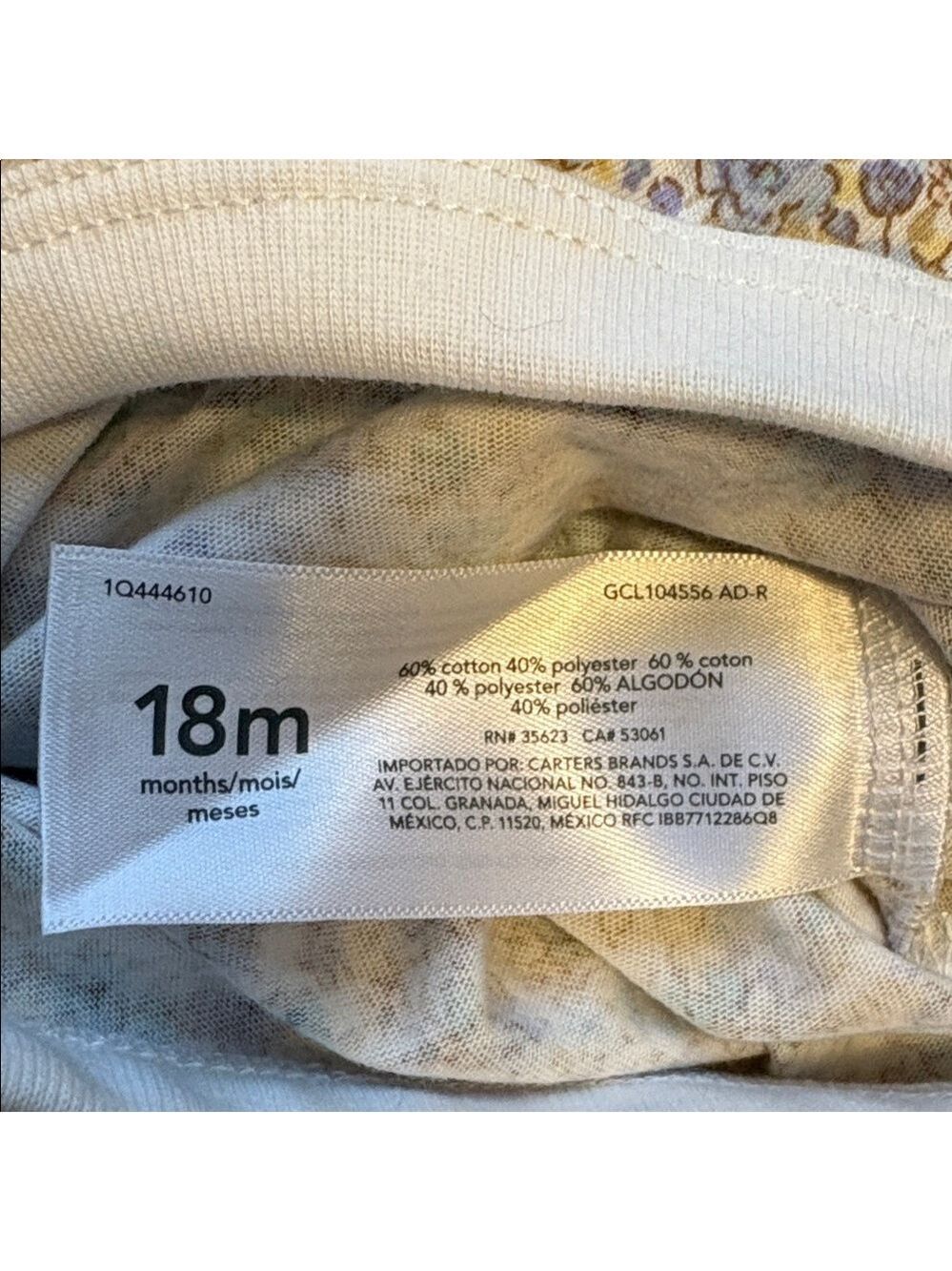 OshKosh B'gosh Multicolor Floral Baby Bodysuit Long Sleeve Size 18M New - Picture 4 of 4